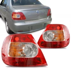 LANTERNA TRASEIRA FIAT SIENA 0408 ACRILICA BICOLOR (COM CUPLA AMBAR) LADO ESQUERDO