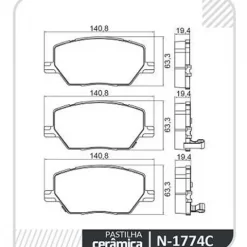 PASTILHA FREIO JEEP COMPASS 2.0 16V A partir de 2017 DIANTEIRA, SISTEMA MANDO COBREQ N-1774C